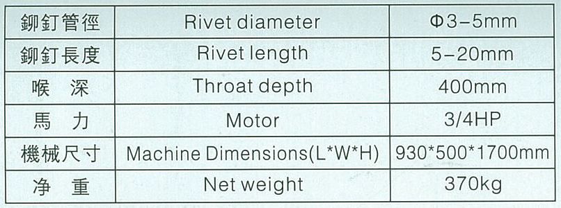 Large two-stroke riveting machine