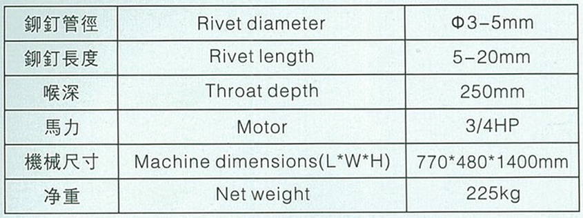Medium two-stroke riveting machine